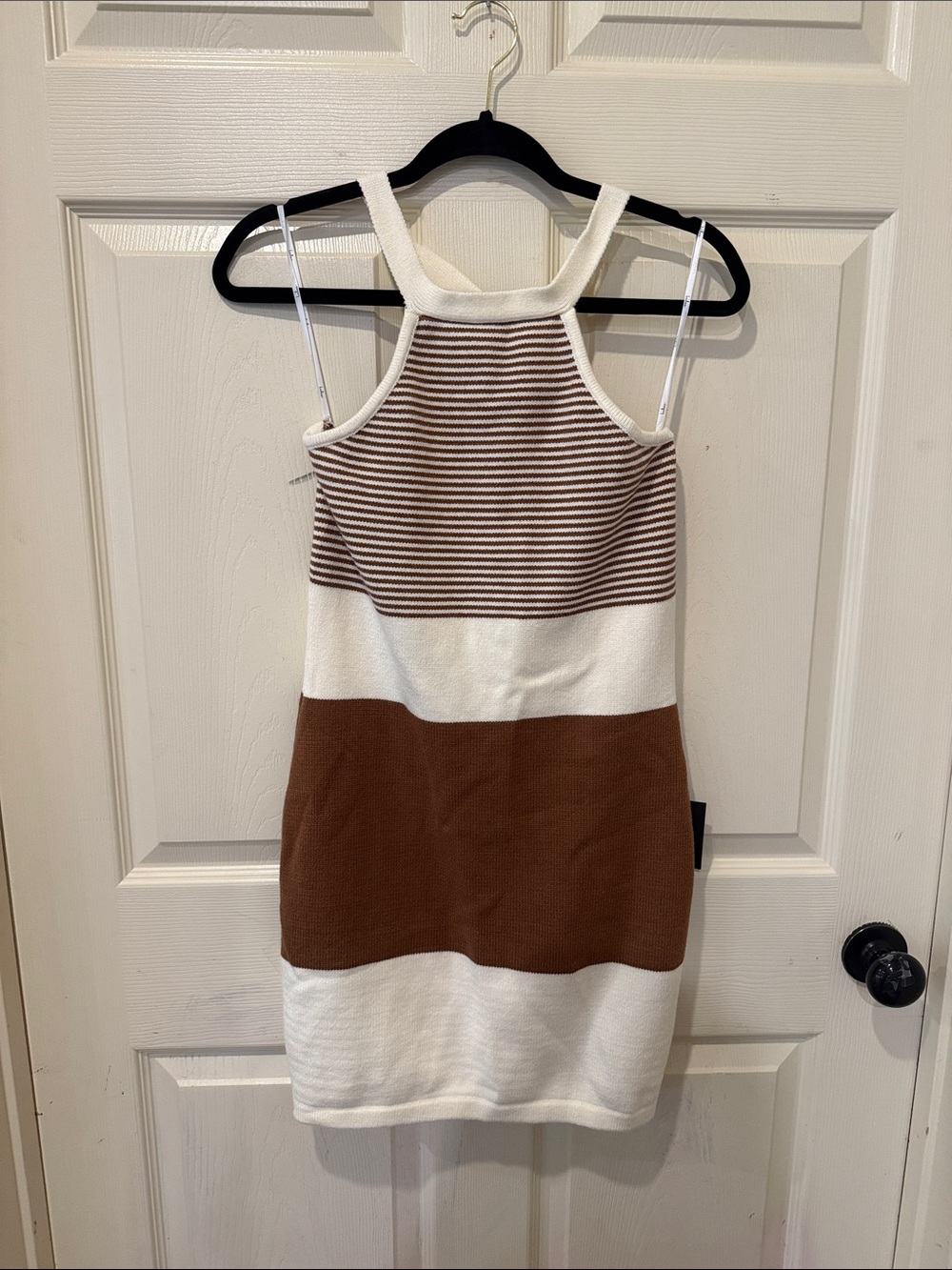 Lulus NWT Flirty Babe striped halter sweater mini dress, large - Picture 3 of 8